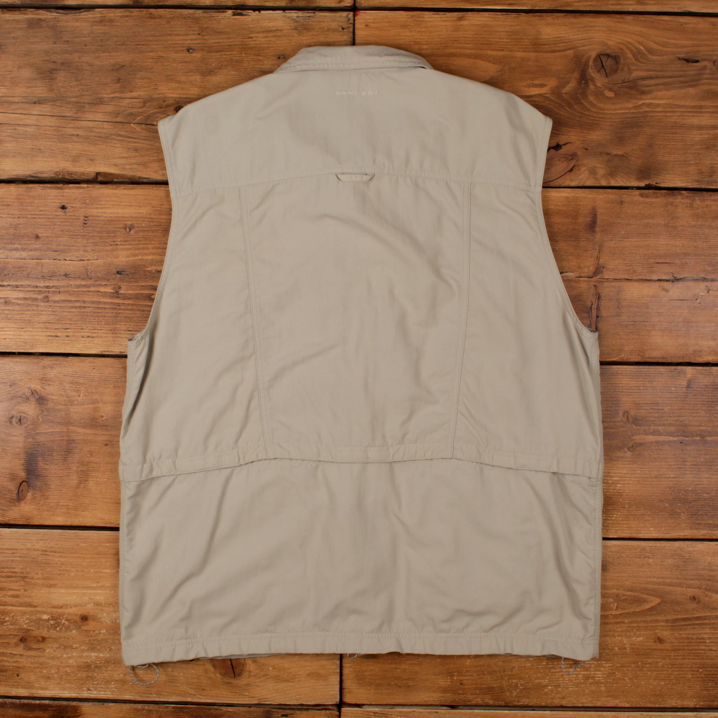 Gilet De Pêche Columbia Homme - Beige - Taille 2XL - Extérieur Poche Utilitaires
