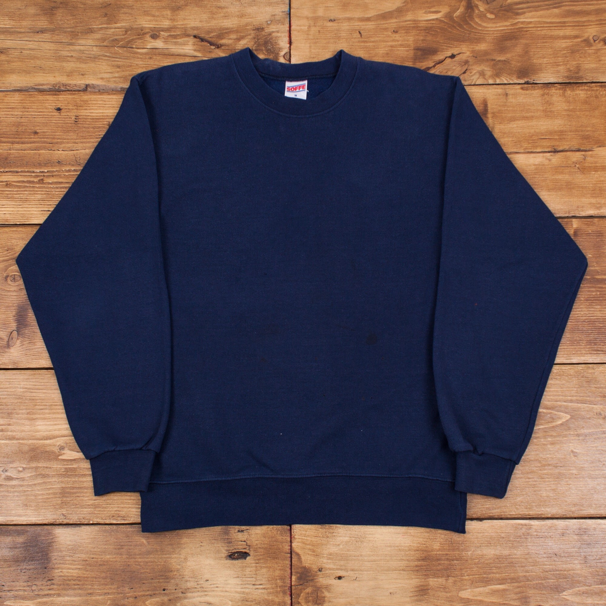Mens Vintage SOFFE Dark Navy Blue Blank 
