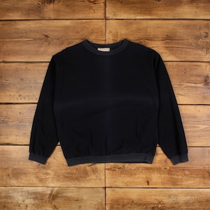 Sweat-shirt blanc vintage Topico Bay S des années 90, fabriqué aux États-Unis, col rond pour homme noir