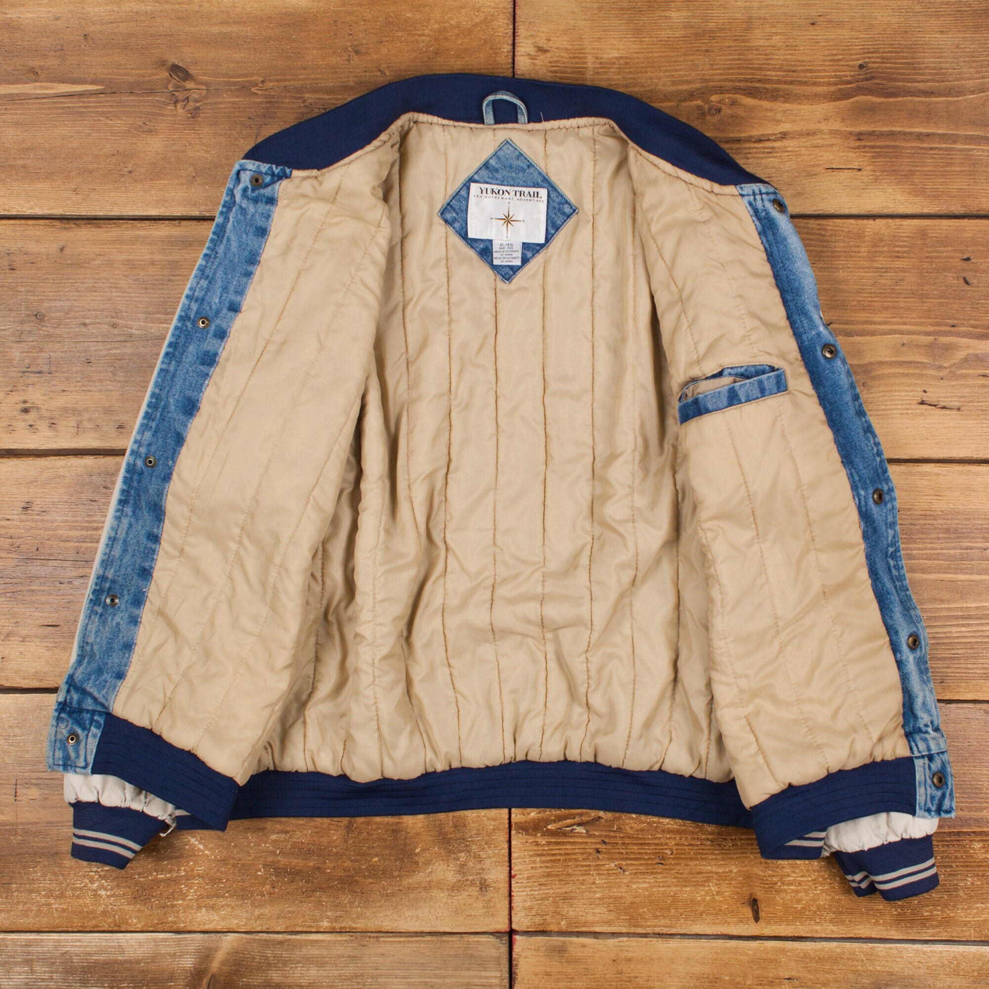 Vintage Yukon Trail Bomber Jacket XL 90s Denim Blue Snap - Etsy Vintage Yukon Trail Bomber Jacket XL 90s Denim Blue Snap - Etsy