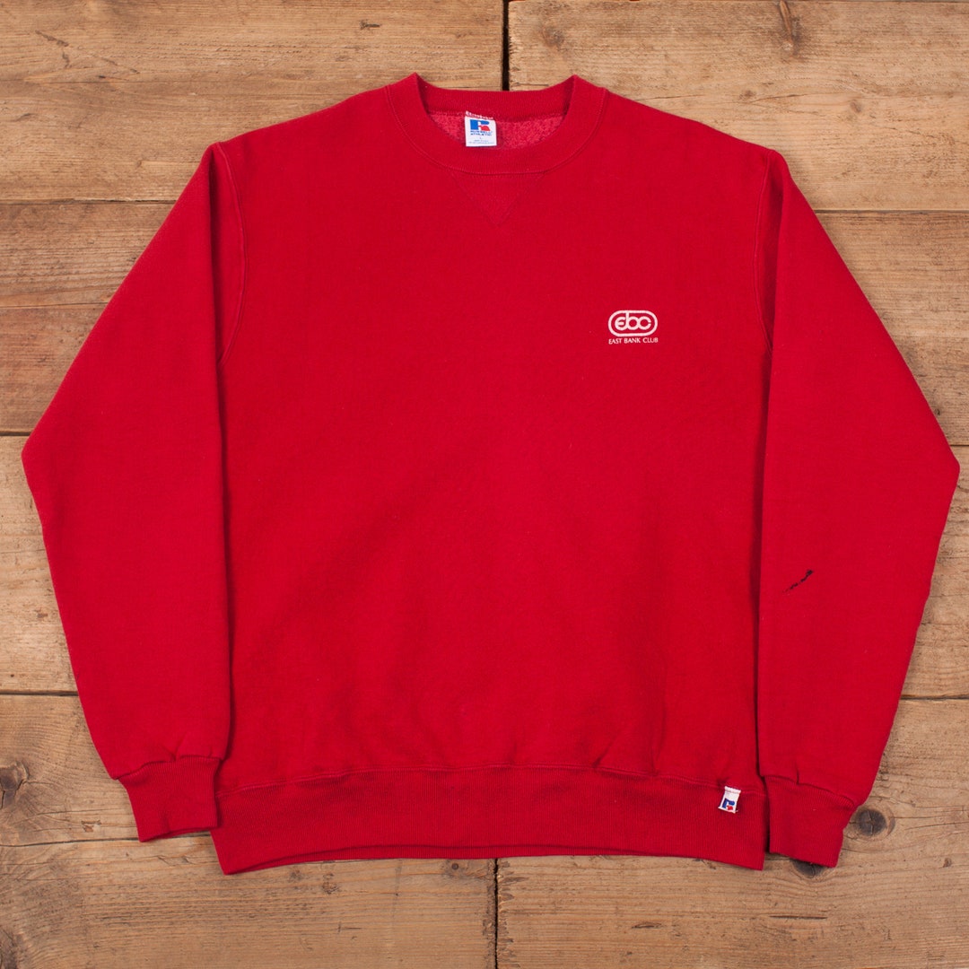Vintage 90s Russell Athletic Sweatshirt L USA Made Red Crew Neck R18279