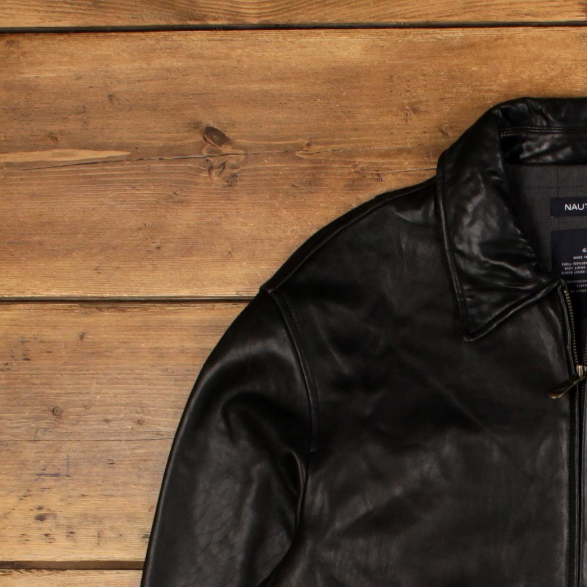 Vintage Nautica Leather Jacket L Car Coat Black - Etsy