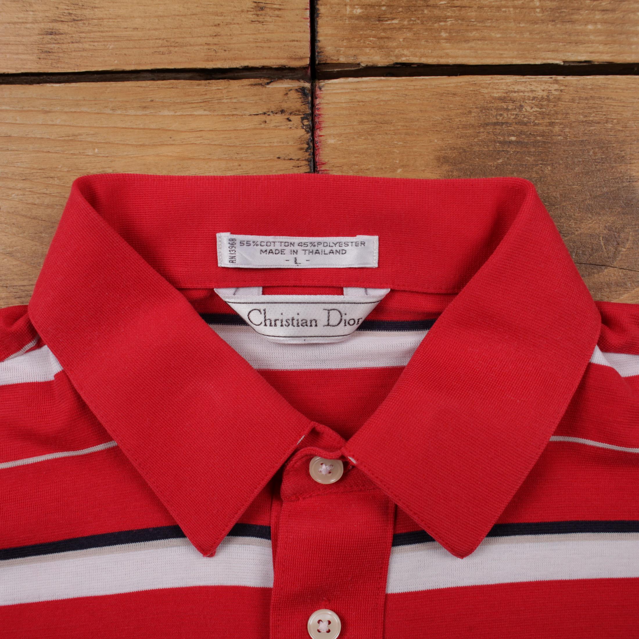 90s christian dior sport stripe ストライプ ポロ Christian dior striped polo shirt - Gem
