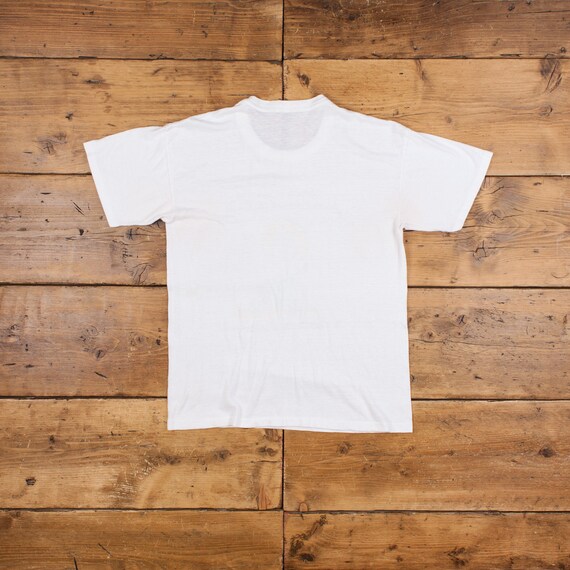 Vintage Oneita XL White Blank T-Shirt – 90s Single Stitch – Rap Basic Tee