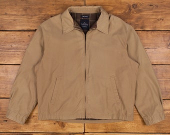 Vintage Original Justin Workwear Jacket L Active Tan Canvas Beige Zip Etsy