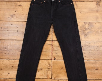 Vintage Levis 505 Jeans 32 x 32 Dark Wash Straight Black Red Tab Denim