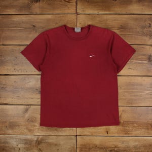 Vintage Nike Logo T Shirt M USA Made Swoosh Red Tee