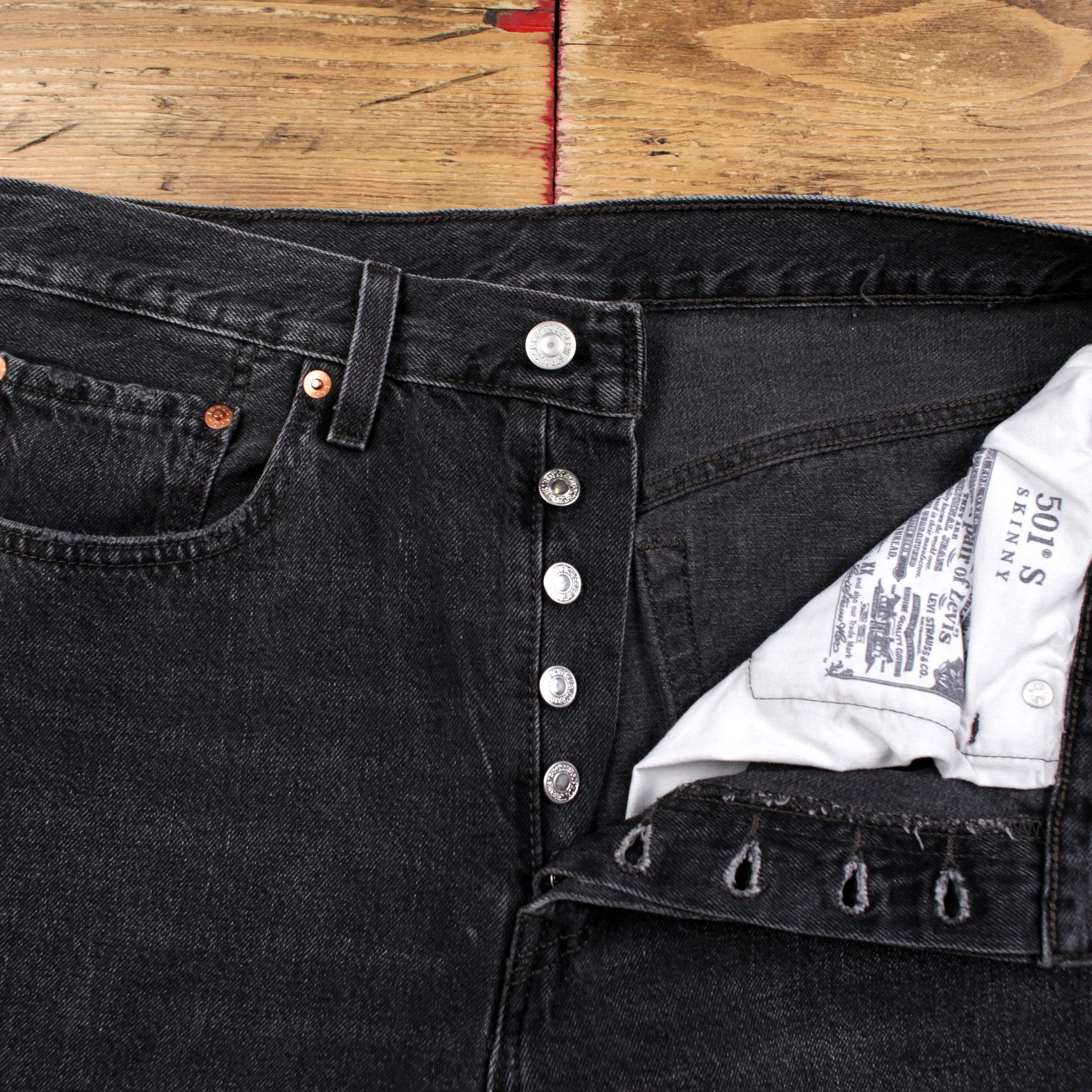 Vintage Levis 501 S Jeans 31 X 28 Big E Premium Dark Wash Straight 