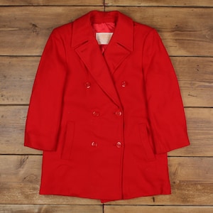 Vintage Pendleton ulljacka S 90-tals ärtkappa USA-tillverkad röd dam