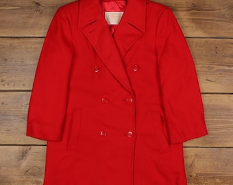 Giacca vintage in lana Pendleton S anni '90, cappotto da donna rosso, made in USA