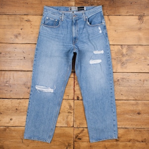 Vintage Levis Silver Tab Baggy Jeans 32 x 31 Stonewash Tapered Blue White Tab