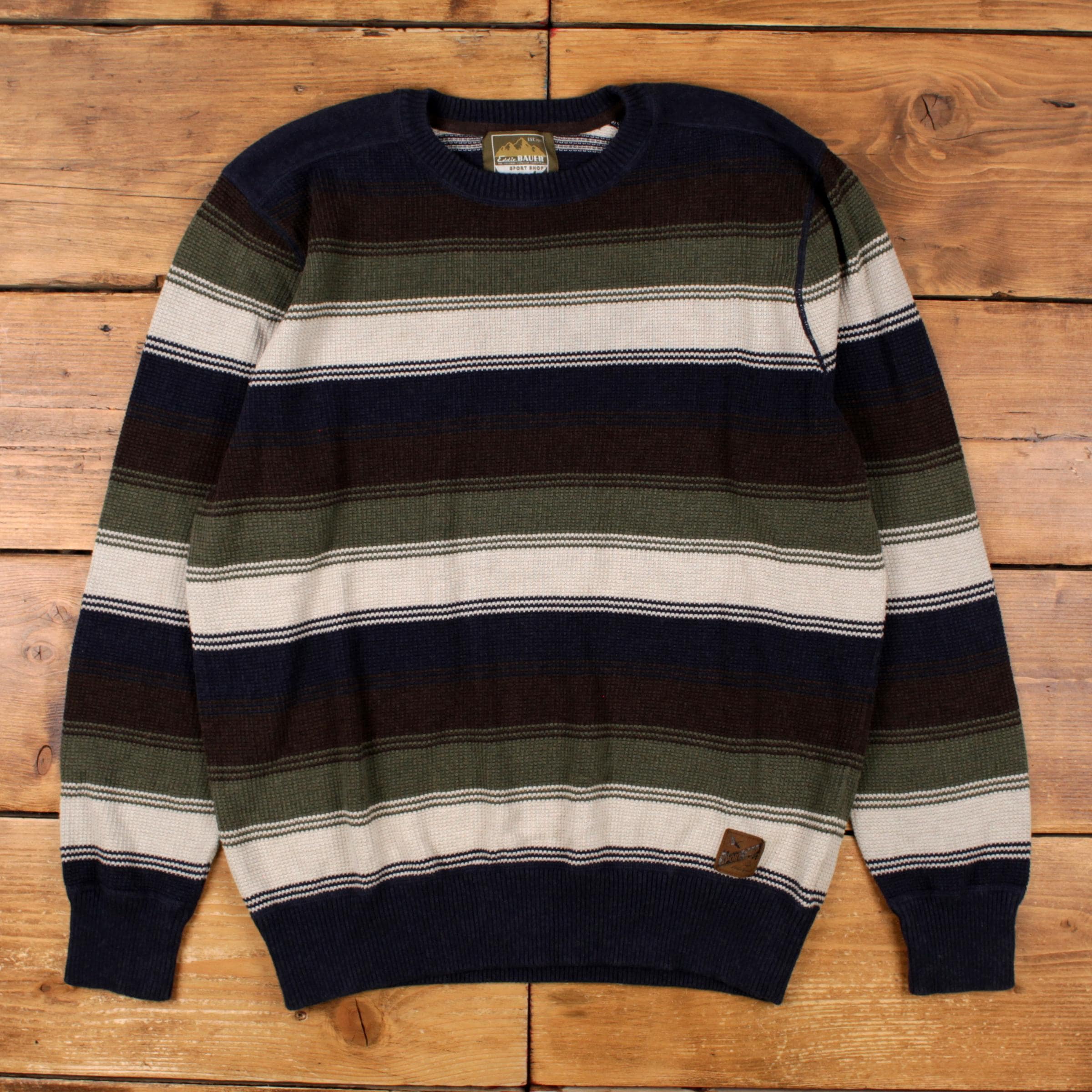 Vintage Eddie Bauer Sweater Cotton Stripe - Etsy