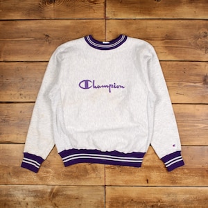 Vintage Champion Spell Out Sweatshirt L 90s USA Made Reverse Weave Roundneck