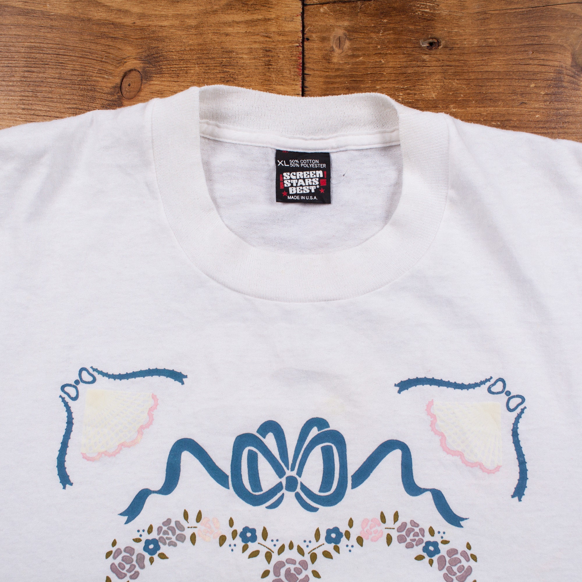 Vintage Screen Stars Single Stitch T Shirt Graphic Large 90s USA