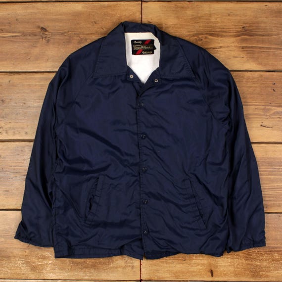 Chaqueta vintage Sears Coach M 70s Cortavientos Azul Marino Broche