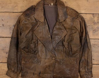 Vintage Grais Leather Jacket L 80s Angel Skin Cabretta Leather