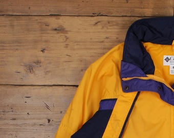 Vintage Columbia Outdoor Jacket XL 90s Windbreaker Yellow Womens