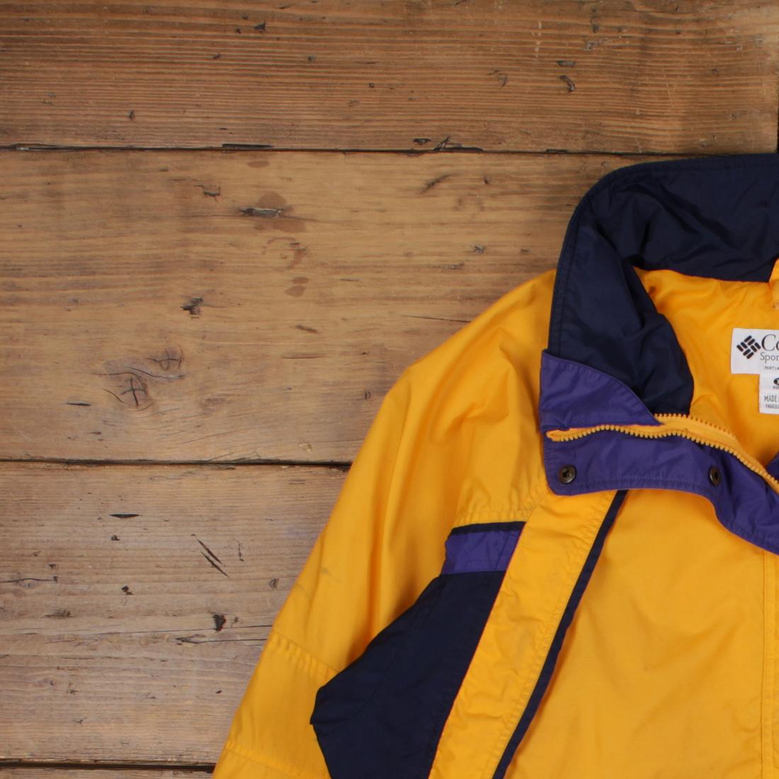 Vintage Columbia Outdoor Jacket XL 90s Windbreaker Yellow Womens