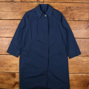 Vintage London Fog Trench Jacket M 80s Blue Womens