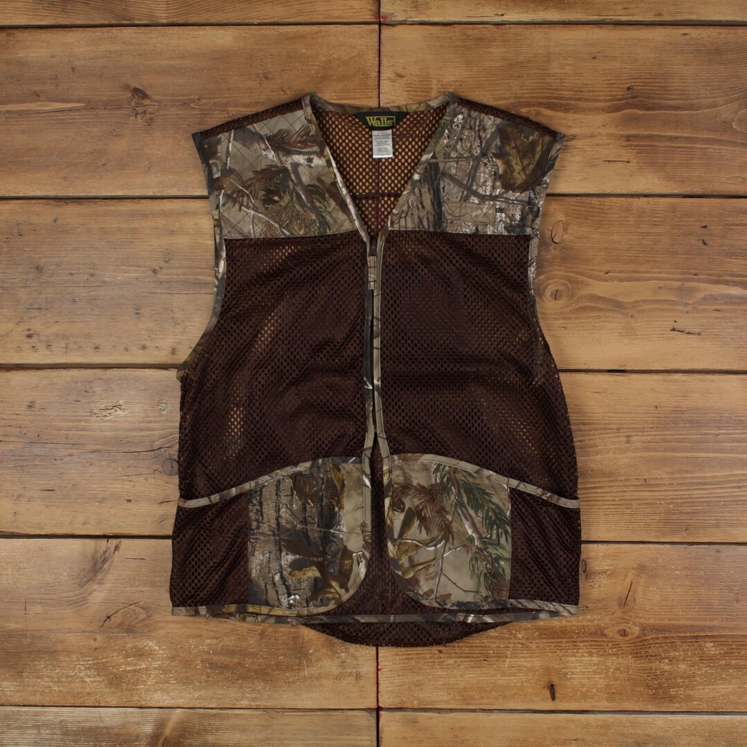 Gilet De Chasse Walls Vintage – Marron, Réaltree, Taille XL, Polyester, Poches, état Très Bon