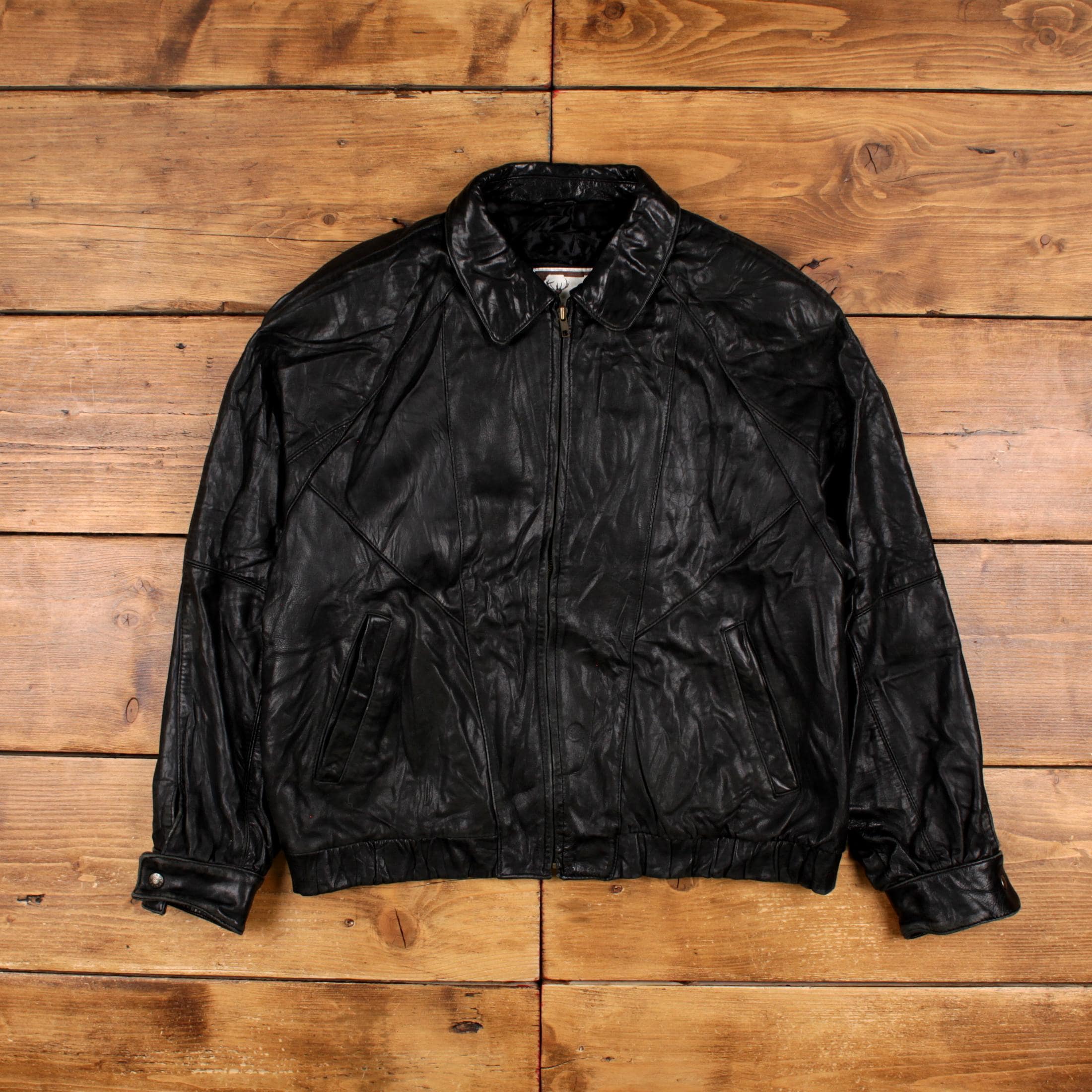 Vintage Luis Alvear Leather Jacket XL 90s Bomber Black - Etsy