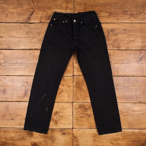 Vintage Levis 501 Jeans 29 x 31 Dark Wash Recht Zwart Rood Tab Denim afbeelding 1