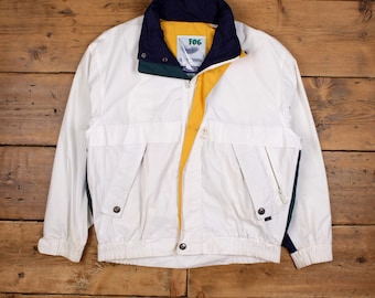 Vintage London Fog Windbreaker Jacket XL Sailing Blanc