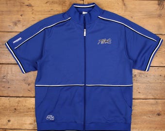 Vintage Nike Track Jacket XL Sports Short Sleeve Blue