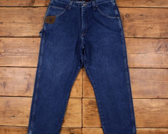 Vintage Wrangler Carpenter Pants Trousers 38x30 Denim  Mens Straight Blue