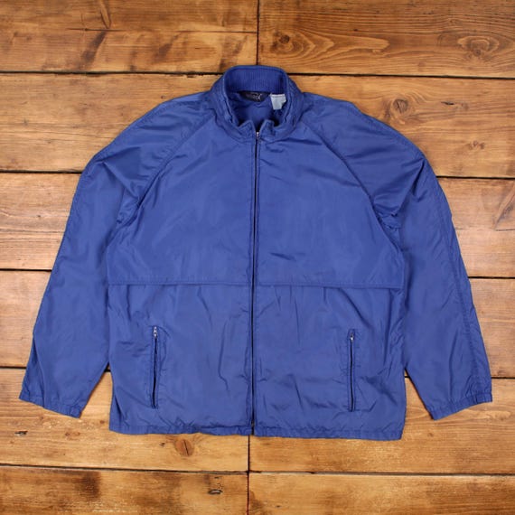 Vintage Woolrich Windbreaker Jacket XL 80s Blue