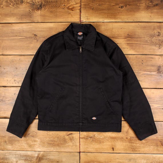 Dickies, Dickies Eisenhower Jacket L Mens 00s Black Cotton Blend Work Chore Utility