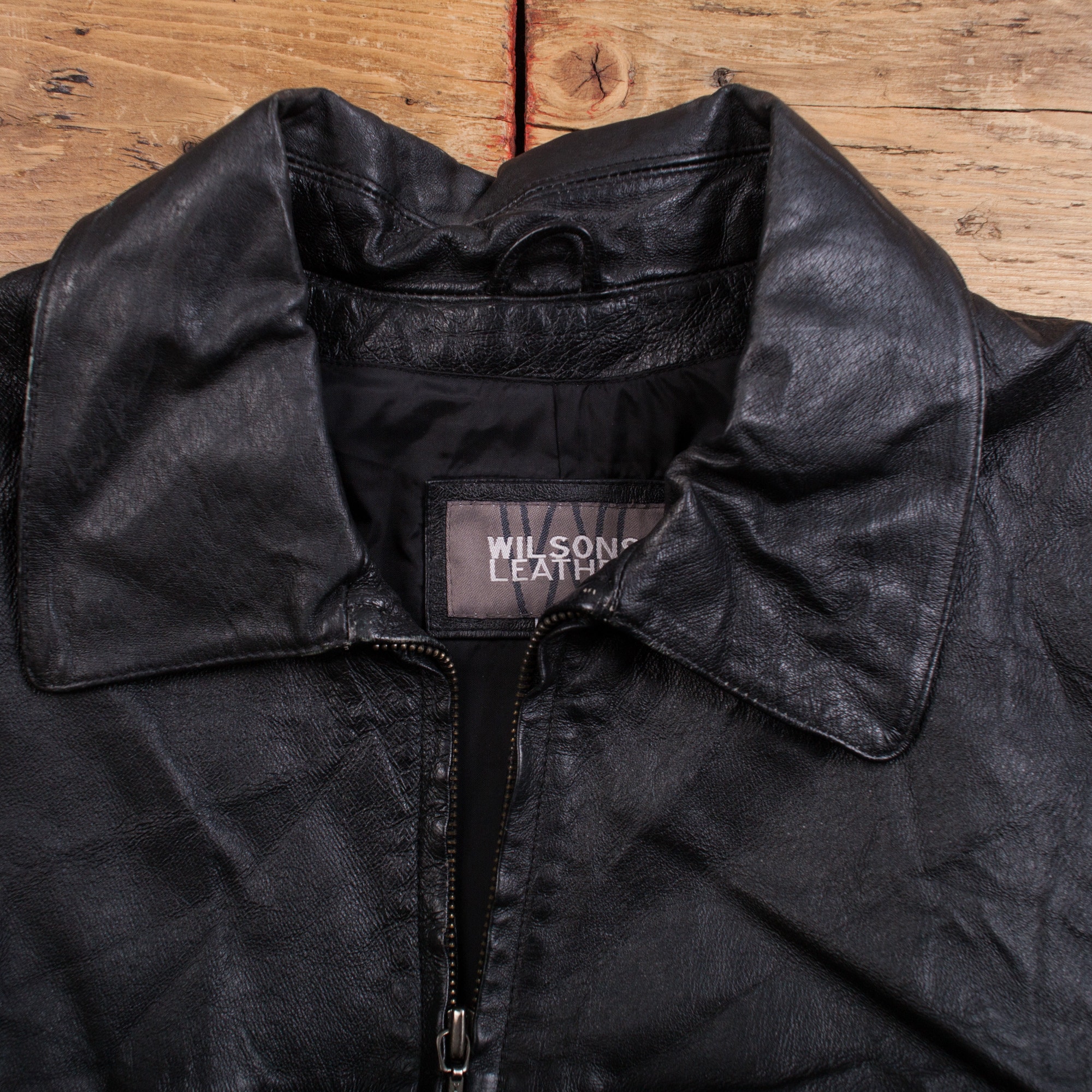 Vintage Wilsons Suede & Leather Leather Jacket L 90s Black Womens