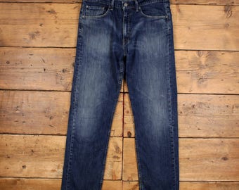 Levis 505 Jeans 34x30 Blue Regular Straight Faded Stonewash Denim