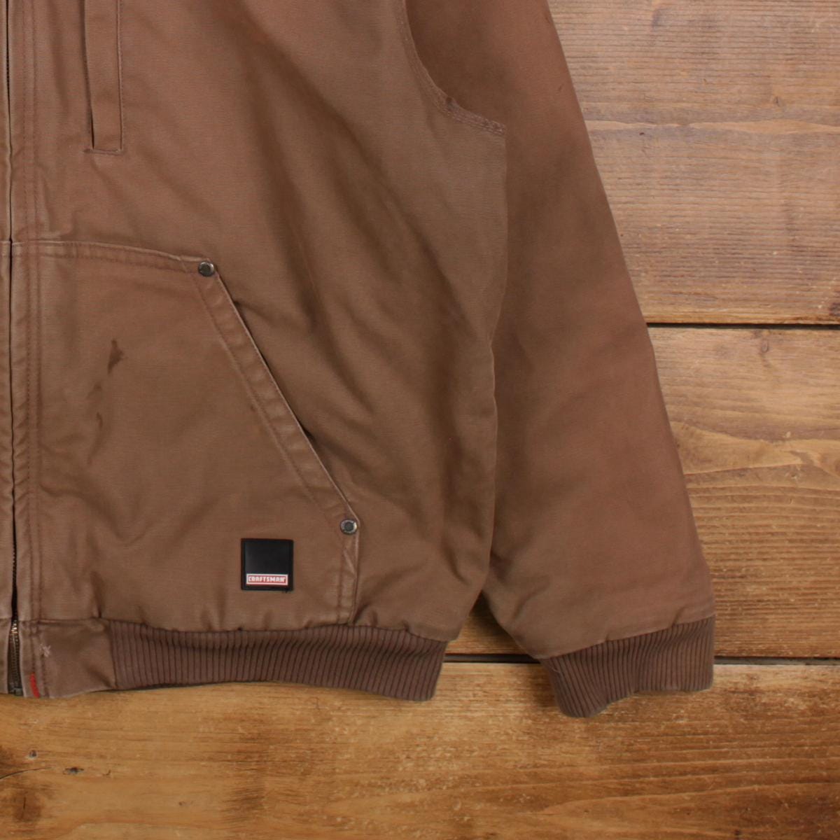 ジャケット・アウター amtssk3MAN MADE IN UK BLANKET JACKET Vintage Craftsman Workwear Jacket XL Active Blanket Lined Brown