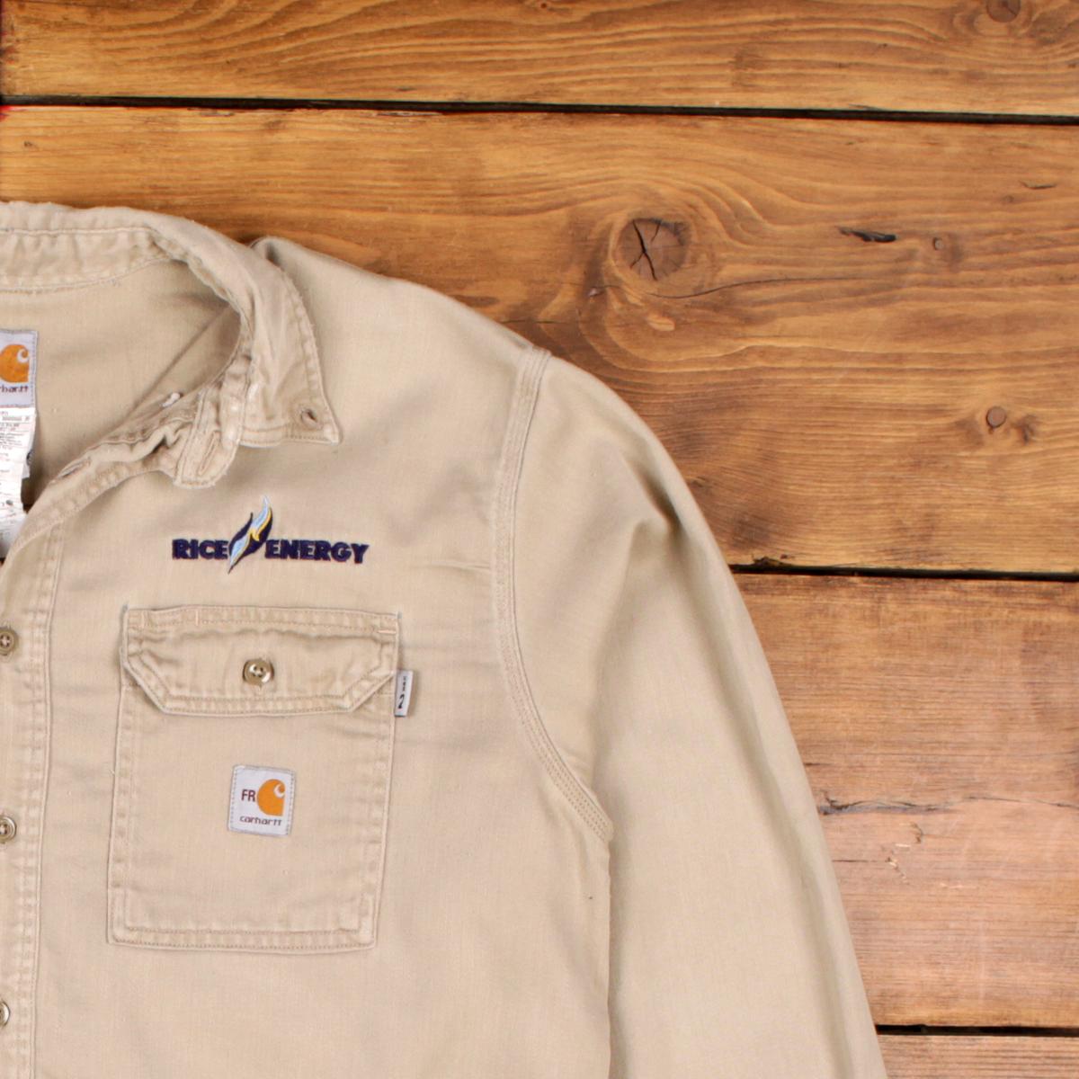 Vintage Carhartt Workwear Shirt Button XL USA Made 90s Embroidered