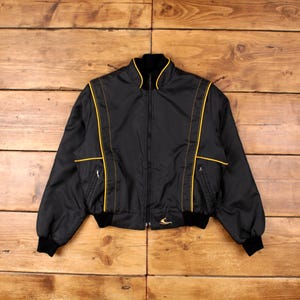 Vintage Bombardier Sportswear Windbreaker Jacket M 80s USA Made Black