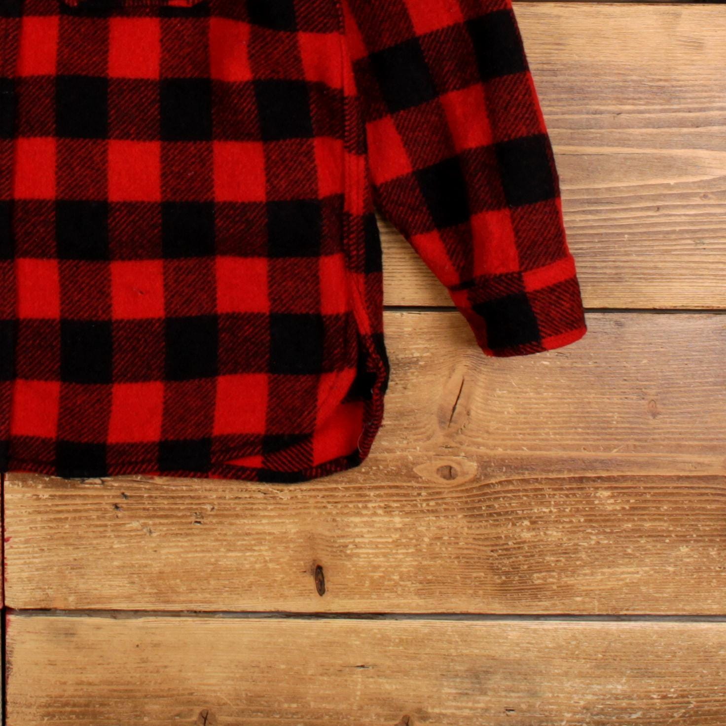 【King Kole】70's 古着 RED チェック WORK SHIRT Vintage King Kole Plaid Shirt Button S 80s Mens Long Sleeve