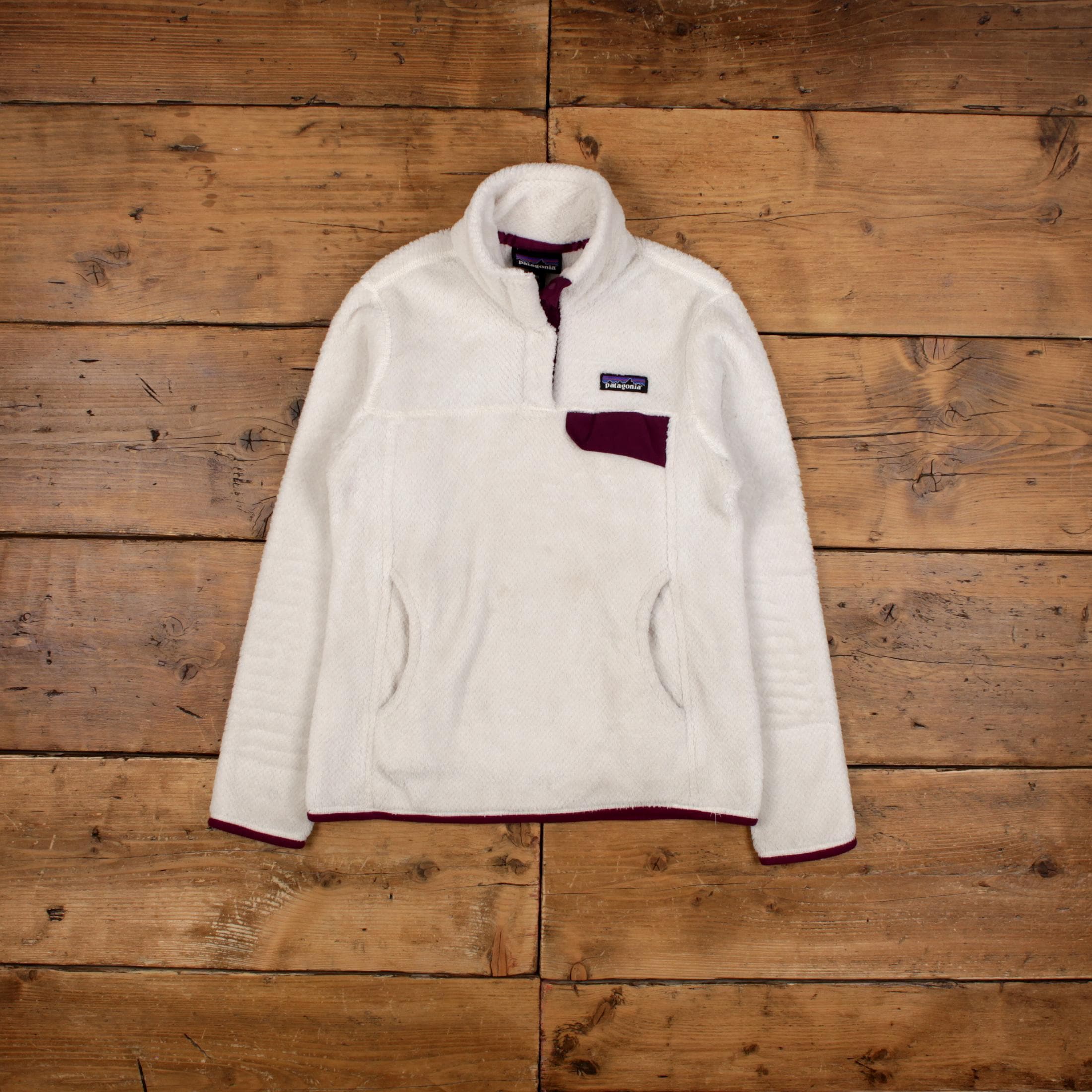 Vintage Patagonia Outdoor Jacket XS Snap T Fleece White Womens