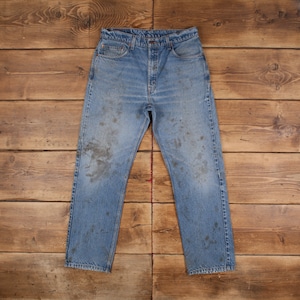 Vintage Levis 505 Jeans 33 x 30 90s Stonewash Straight Blue Red Tab Denim