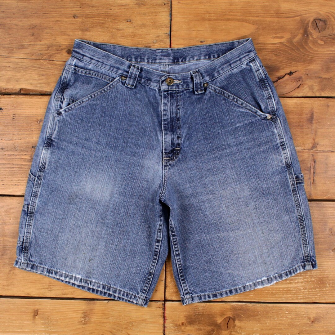 Lee Carpenter Denim Shorts Jorts 32 00s Blue Utility Workwear Tool