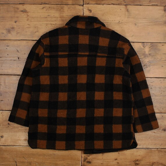Lee Fleece Overshirt Jacket 2XL Womens 00s Brown Buffalo Plaid 