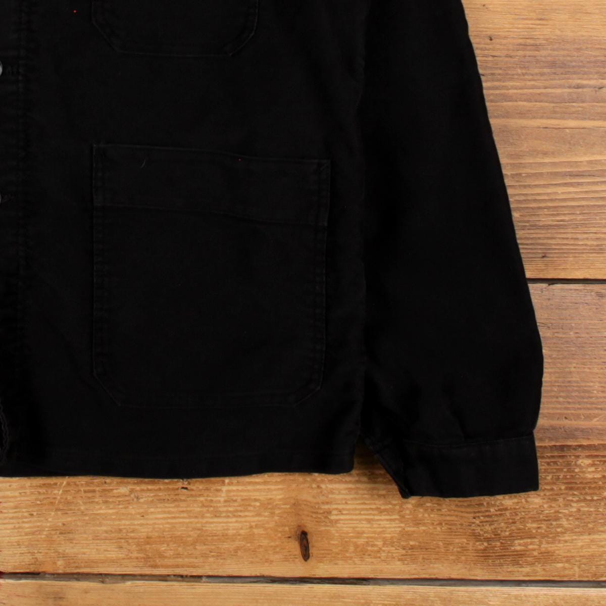 Vintage Adolphe Lafont French Workwear Jacket M 60s Black Moleskin