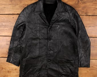 Vintage Custom Made Leather Jacket M 80s Deerskin Talon Zip Brown