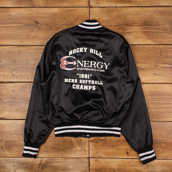 Vintage Holloway Varsity Jacket M 90s Satin Baseball Vintage Holloway Varsity Jacket M 90s Satin Baseball