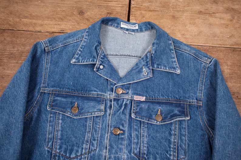 Vintage Herren 80er Jahre Guess Jeans blau Jean Jacke Indigo Denim Jacke Medium Made in usa Vintage Herren 80er Jahre Guess Jeans blau Jean Jacke Indigo Denim Jacke Medium Made in usa