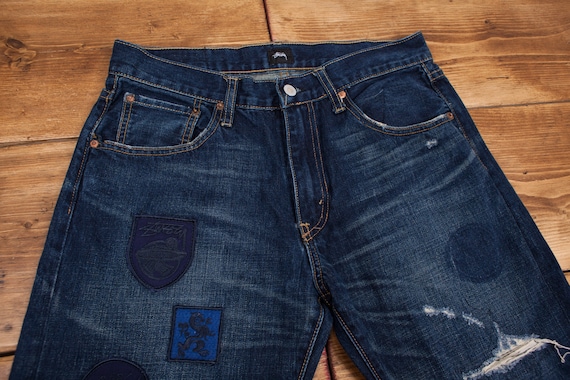 Vintage Levis Stussy Jeans 32 X 32 Blue Distressed SS505 Selvedge