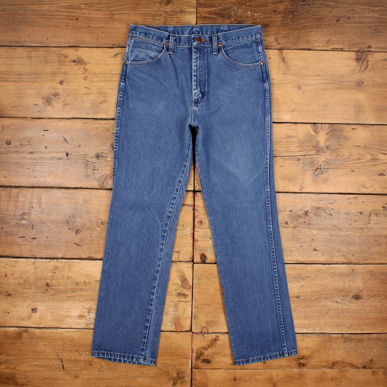 Vintage Wrangler Jeans 32x32 90s Blue 934den Straight Stonewash Western Denim image 1
