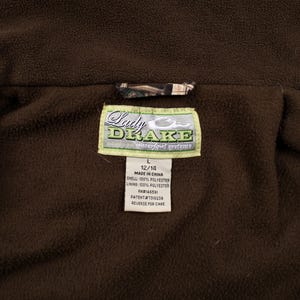 Lady Drake Waterfowl Systems Fleece Jacket L Womens Brown Polyester Lined image 3