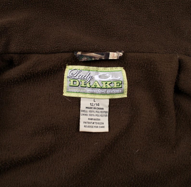 Lady Drake Waterfowl Systems Fleece Jacket L Womens Brown Polyester Lined image 3
