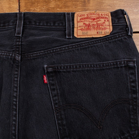 Vintage Levis 501 Jeans 36 x 34 Dark Wash Straigh… - image 2